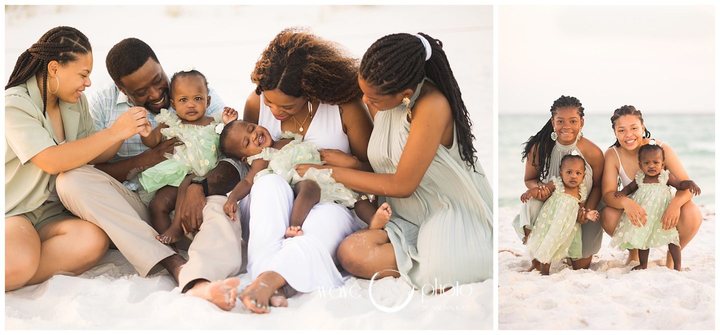 twins-family-sitting-on-beach-destin-florida