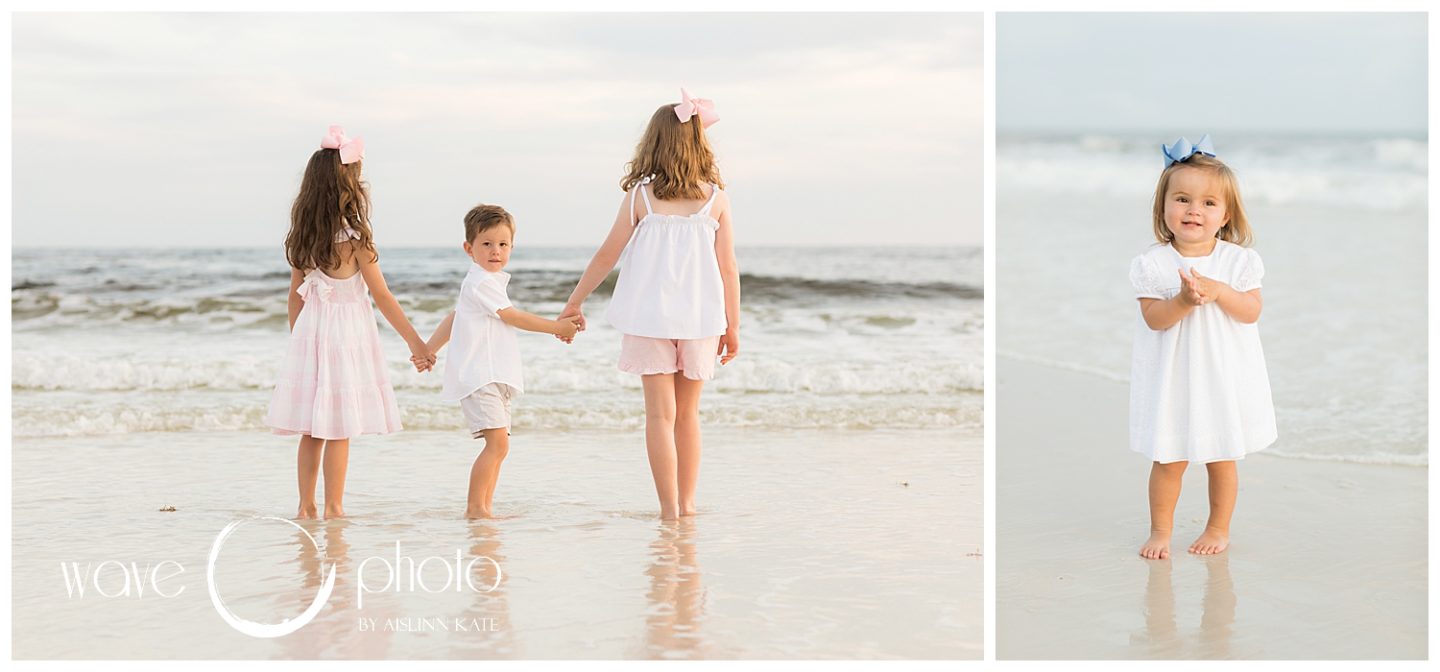little-kids-smiling-and-holding-hands-on-beach-destin-florida