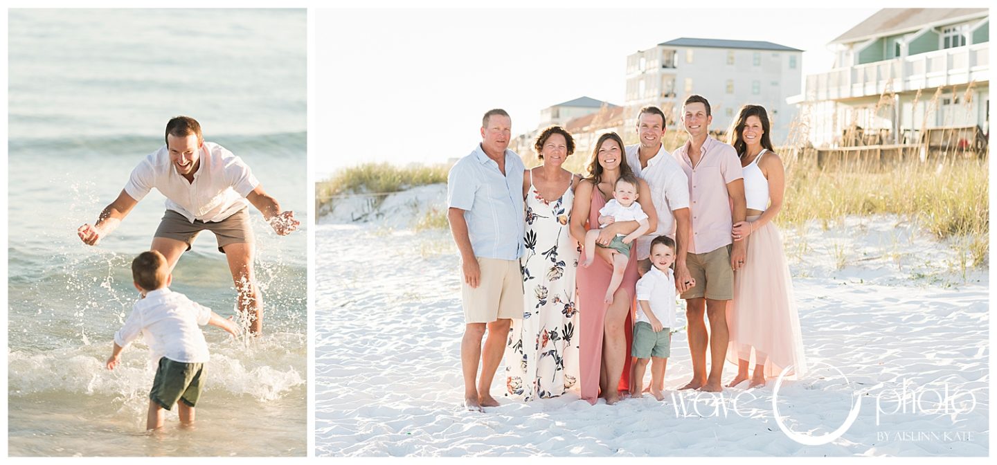 dad-splashing-on-beach-family-smiling-destin-florida